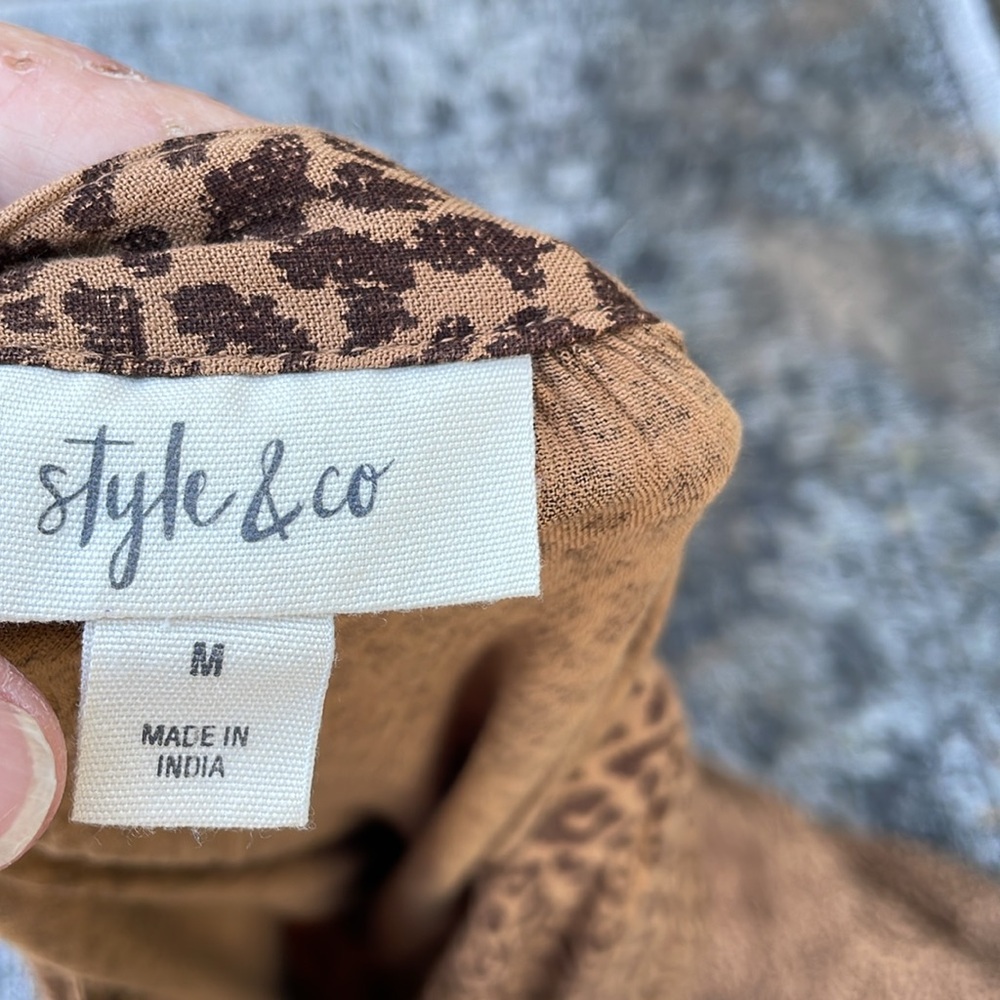 Styling code, leopard print tiered button front d… - image 6